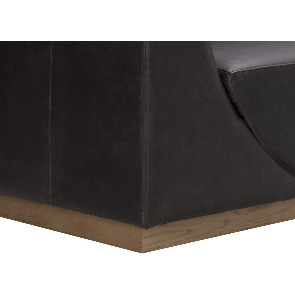 Anakin Light Oak / Tuscany Warm Black Leather Sofa